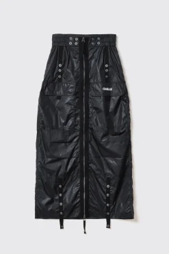 Gonne & Shorts^Gaëlle Gonna lunga in nylon zippata con stampa • - Paris Nero