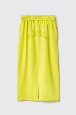 Gonne & Shorts^Gaëlle Gonna midi in felpa con cinto elastico con dettagli taglio vivo e ricamo • - Paris Lime