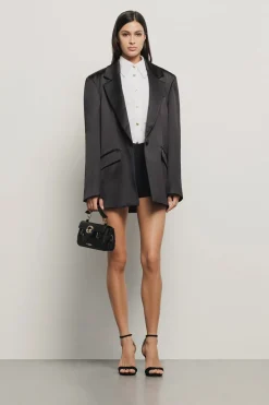 Gonne & Shorts^Gaëlle Hot pants a vita alta in lycra con strass • - Paris Nero