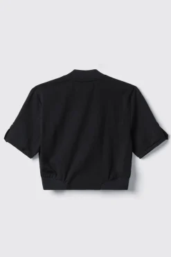 Maglieria^Gaëlle Maglia mezza manica con bottoni logati oro • - Paris Nero