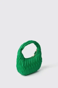 Borse A Mano|Borse A Tracolla^Gaëlle Maxi hobo plisse' con logo in metallo • - Paris Verde