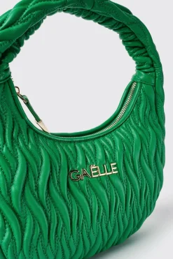 Borse A Mano|Borse A Tracolla^Gaëlle Maxi hobo plisse' con logo in metallo • - Paris Verde