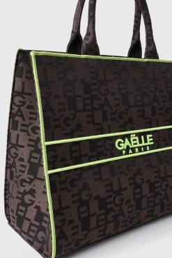 Borse A Mano|Shopper & Zaini^Gaëlle Maxi shopper con allover jacquard e logo in metallo • - Paris Marrone
