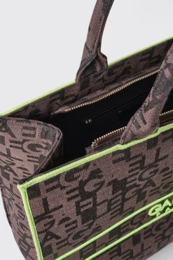 Borse A Mano|Shopper & Zaini^Gaëlle Maxi shopper con allover jacquard e logo in metallo • - Paris Marrone
