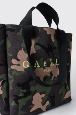 Shopper & Zaini^Gaëlle Maxi shopper con logo ricamato • - Paris Camouflage