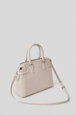 Shopper & Zaini^Gaëlle Maxi shoulder strap in ecopelle saffiano e logo in metallo • - Paris Safari