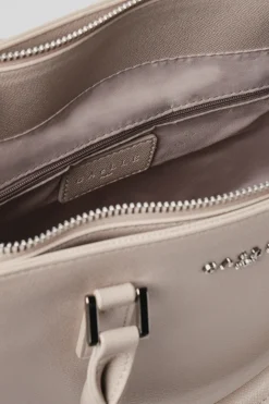 Shopper & Zaini^Gaëlle Maxi shoulder strap in ecopelle saffiano e logo in metallo • - Paris Safari