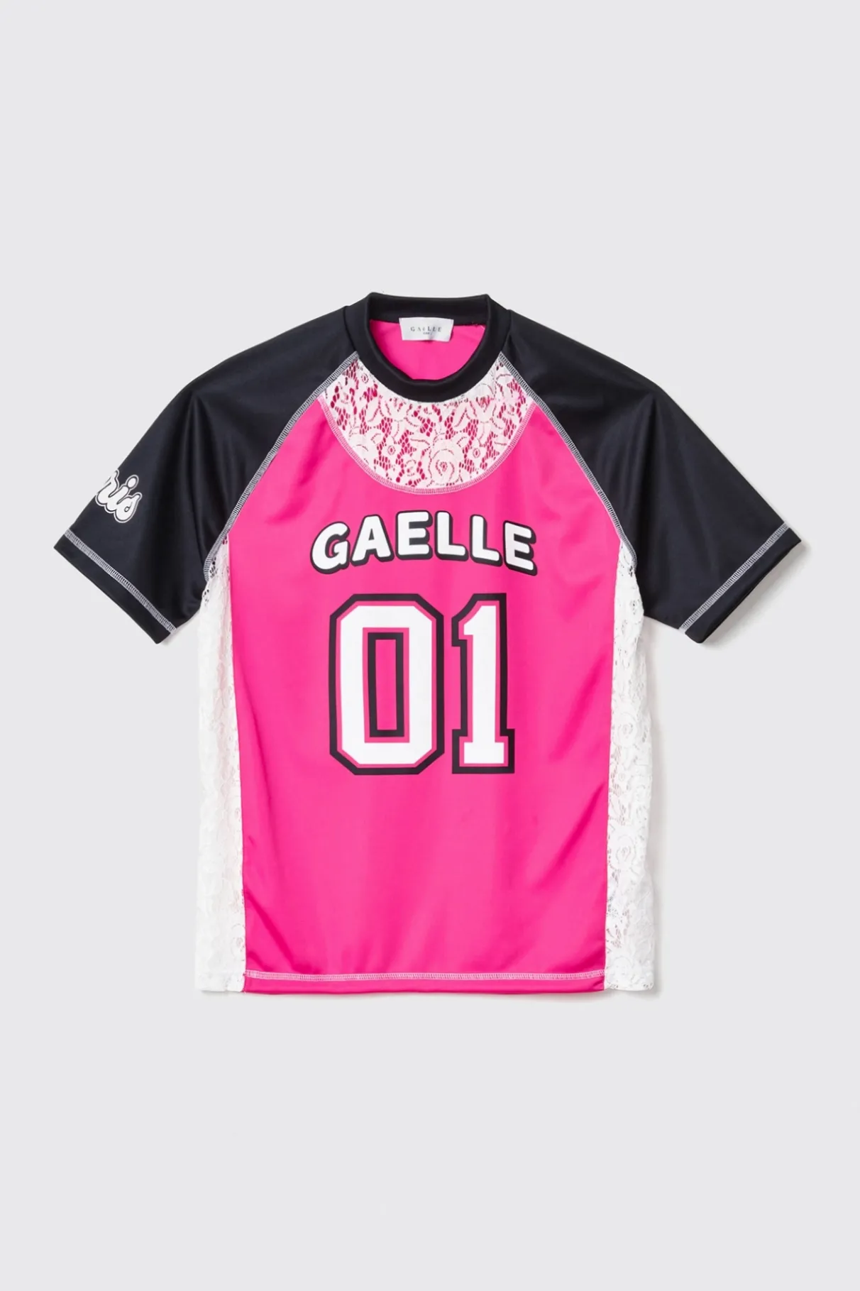 T-Shirt^Gaëlle Maxi t-shirt con inserto in pizzo • - Paris Rosa nero