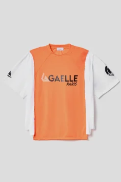 T-Shirt^Gaëlle Maxi t-shirt paricollo • - Paris Bianco arancio