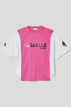T-Shirt^Gaëlle Maxi t-shirt paricollo • - Paris Bianco fucsia