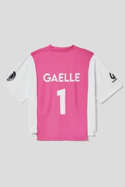 T-Shirt^Gaëlle Maxi t-shirt paricollo • - Paris Bianco fucsia
