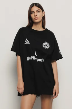 T-Shirt^Gaëlle Maxi t-shirt paricollo con taglio raglan • - Paris Nero