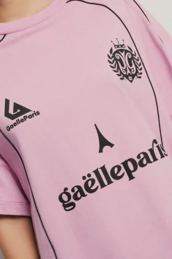 T-Shirt^Gaëlle Maxi t-shirt paricollo con taglio raglan • - Paris Rosa orchidea