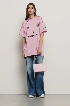 T-Shirt^Gaëlle Maxi t-shirt paricollo con taglio raglan • - Paris Rosa orchidea