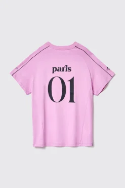 T-Shirt^Gaëlle Maxi t-shirt paricollo con taglio raglan • - Paris Rosa orchidea