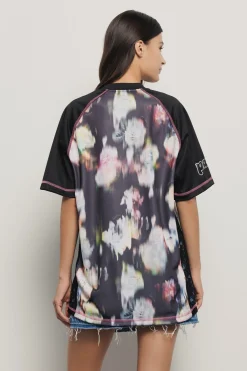 T-Shirt^Gaëlle Maxi t-shirt paricollo raglan • - Paris Nero
