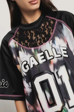 T-Shirt^Gaëlle Maxi t-shirt paricollo raglan • - Paris Nero