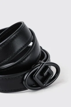 Cinture^Gaëlle Mini belt con fibbia maxi g • - Paris Nero