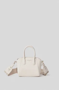 Borse A Mano^Gaëlle Mini duffle con logo in metallo e tracolla jacquard • - Paris Bianco