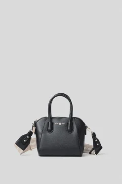 Borse A Mano^Gaëlle Mini duffle con logo in metallo e tracolla jacquard • - Paris Nero