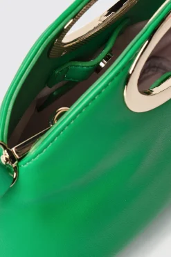 Borse A Mano|Borse Mini^Gaëlle Mini hand bag con logo in metallo • - Paris Verde