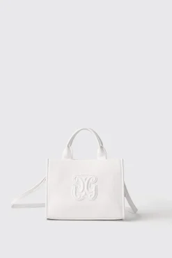Borse A Mano|Borse Mini^Gaëlle Mini shopper con logo embossed • - Paris Bianco