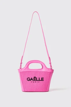 Borse A Mano|Borse Mini^Gaëlle Mini shopper con logo ricamato • - Paris Fucsia