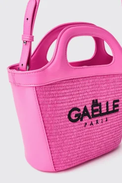 Borse A Mano|Borse Mini^Gaëlle Mini shopper con logo ricamato • - Paris Fucsia