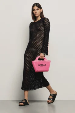 Borse A Mano|Borse Mini^Gaëlle Mini shopper con logo ricamato • - Paris Fucsia