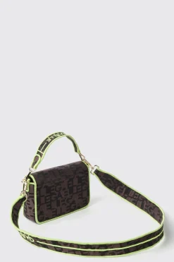 Borse A Mano|Borse Mini^Gaëlle Mini shoulder strap con allover jacquard e logo in metallo • - Paris Marrone