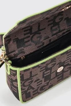 Borse A Mano|Borse Mini^Gaëlle Mini shoulder strap con allover jacquard e logo in metallo • - Paris Marrone