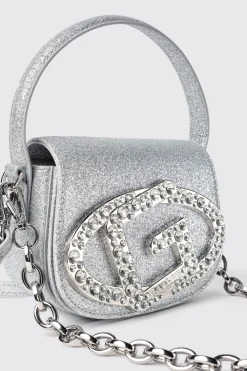 Borse A Mano|Borse Mini^Gaëlle Mini shoulder strap con catena e maxi g strass • - Paris Bianco