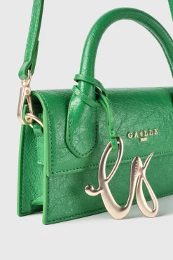 Borse A Mano^Gaëlle Mini shoulder strap con logo in metallo e maxi flag g coursive • - Paris Verde
