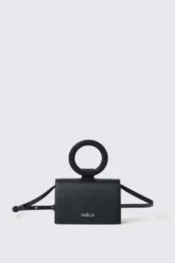 Borse A Mano|Borse Mini^Gaëlle Mini shoulder strap con logo in metallo • - Paris Nero