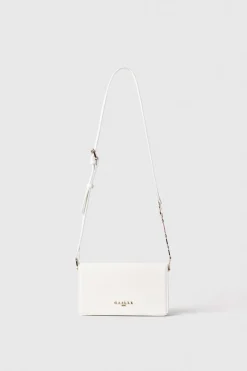 Borse Mini|Borse A Tracolla^Gaëlle Mini shoulder strap con logo in metallo e logo catena su tracolla • - Paris Bianco