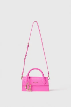 Borse A Mano^Gaëlle Mini shoulder strap con logo in metallo e maxi flag g coursive • - Paris Fucsia