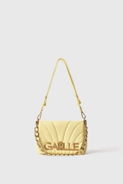 Borse Mini|Borse A Tracolla^Gaëlle Mini shoulder strap con matelasse' e logo chiusura girello • - Paris Giallo