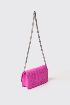Borse Mini|Borse A Tracolla^Gaëlle Mini shoulder strap con matelasse' e logo con strass • - Paris Fucsia
