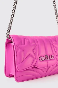 Borse Mini|Borse A Tracolla^Gaëlle Mini shoulder strap con matelasse' e logo con strass • - Paris Fucsia