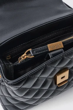 Borse Mini|Borse A Tracolla^Gaëlle Mini shoulder strap doppio matelasse' glp in metallo • - Paris Nero
