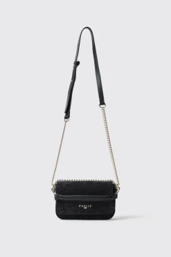 Borse Mini|Borse A Tracolla^Gaëlle Mini shoulder strap jacquard con logo in metallo • - Paris Nero