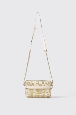 Borse Mini|Borse A Tracolla^Gaëlle Mini shoulder strap jacquard con logo in metallo • - Paris Naturale