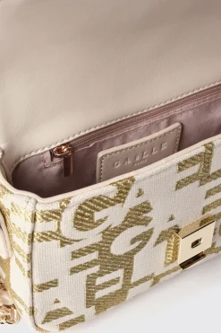 Borse Mini|Borse A Tracolla^Gaëlle Mini shoulder strap jacquard con logo in metallo • - Paris Naturale