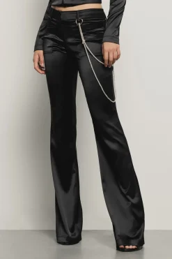 Pantaloni & Leggings^Gaëlle Pantalone a trombetta con vita bassa e dettaglio accessorio • - Paris Nero