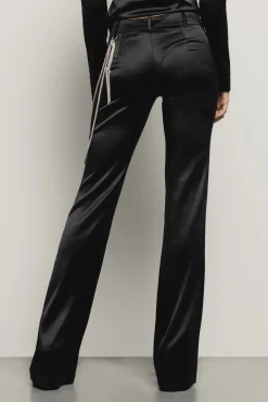 Pantaloni & Leggings^Gaëlle Pantalone a trombetta con vita bassa e dettaglio accessorio • - Paris Nero