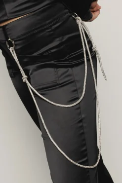 Pantaloni & Leggings^Gaëlle Pantalone a trombetta con vita bassa e dettaglio accessorio • - Paris Nero