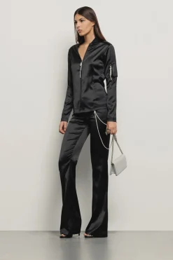 Pantaloni & Leggings^Gaëlle Pantalone a trombetta con vita bassa e dettaglio accessorio • - Paris Nero