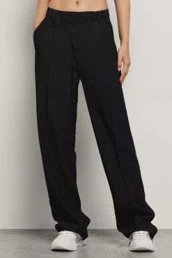 Pantaloni & Leggings^Gaëlle Pantalone a vita bassa in poliviscosa con cinturino in sovrapposizione pieghe • - Paris Nero