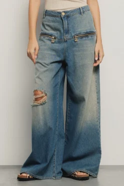 Pantaloni & Leggings|Denim^Gaëlle Pantalone boy low waist wide leg • - Paris Blu