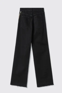 Pantaloni & Leggings|Denim^Gaëlle Pantalone boy straight con mix catene • - Paris Nero
